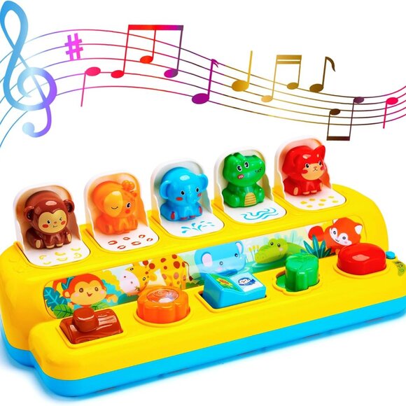 Interactive Pop up Animal Bouncing Box with Light Music Educational Baby Toy - Picture 7 of 7